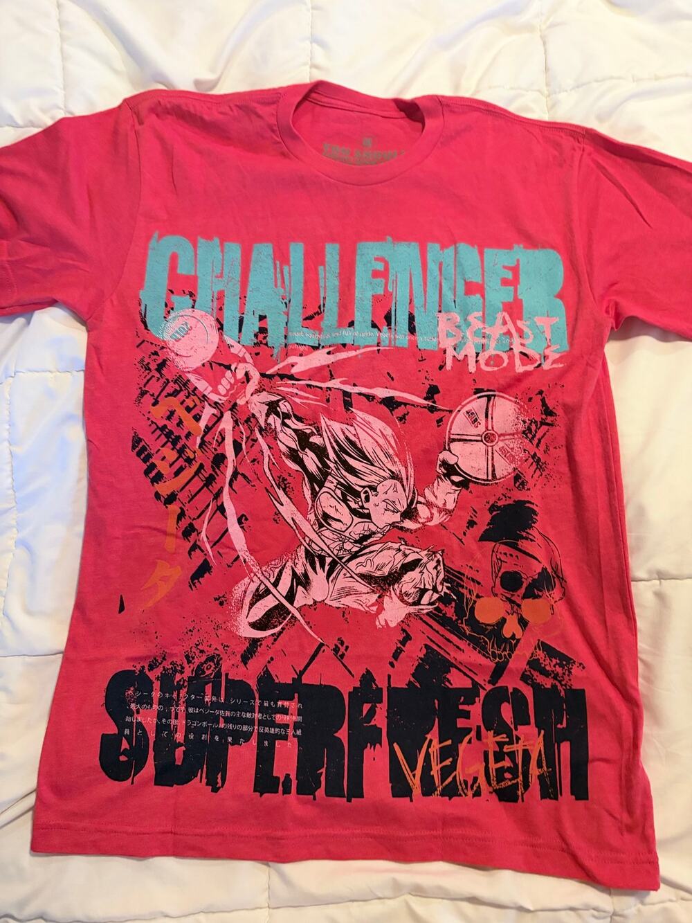 SuperFresh Challenger Beast Mode Graphic T-Shirt Red Anime Streetwear Men’s Med